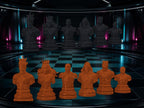 Superhelden-Büsten-Schachfigurenset – komplett 32-teilig | Fantasy-Helden | 3 Größen & 12 Farbpaare