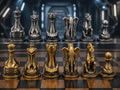 Futuristisches Fahrzeug-Schachfigurenset – komplett 32-teilig | Sci-Fi-Schach | 3 Größen & 12 Farbpaare