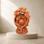 Drachentraum – freistehende Fantasy-Skulptur mit Ei & Lebensbaum | Drachen-Deko | Made in Germany FehnFactory
