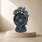 Drachentraum – freistehende Fantasy-Skulptur mit Ei & Lebensbaum | Drachen-Deko | Made in Germany FehnFactory