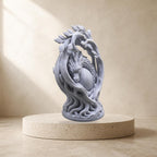 Drachentraum – freistehende Fantasy-Skulptur mit Ei & Lebensbaum | Drachen-Deko | Made in Germany FehnFactory