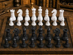 Steampunk-Ritter – komplettes 32-teiliges Schachfigurenset | Steampunk-Design | Made in Germany