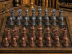 Steampunk-Ritter – komplettes 32-teiliges Schachfigurenset | Steampunk-Design | Made in Germany