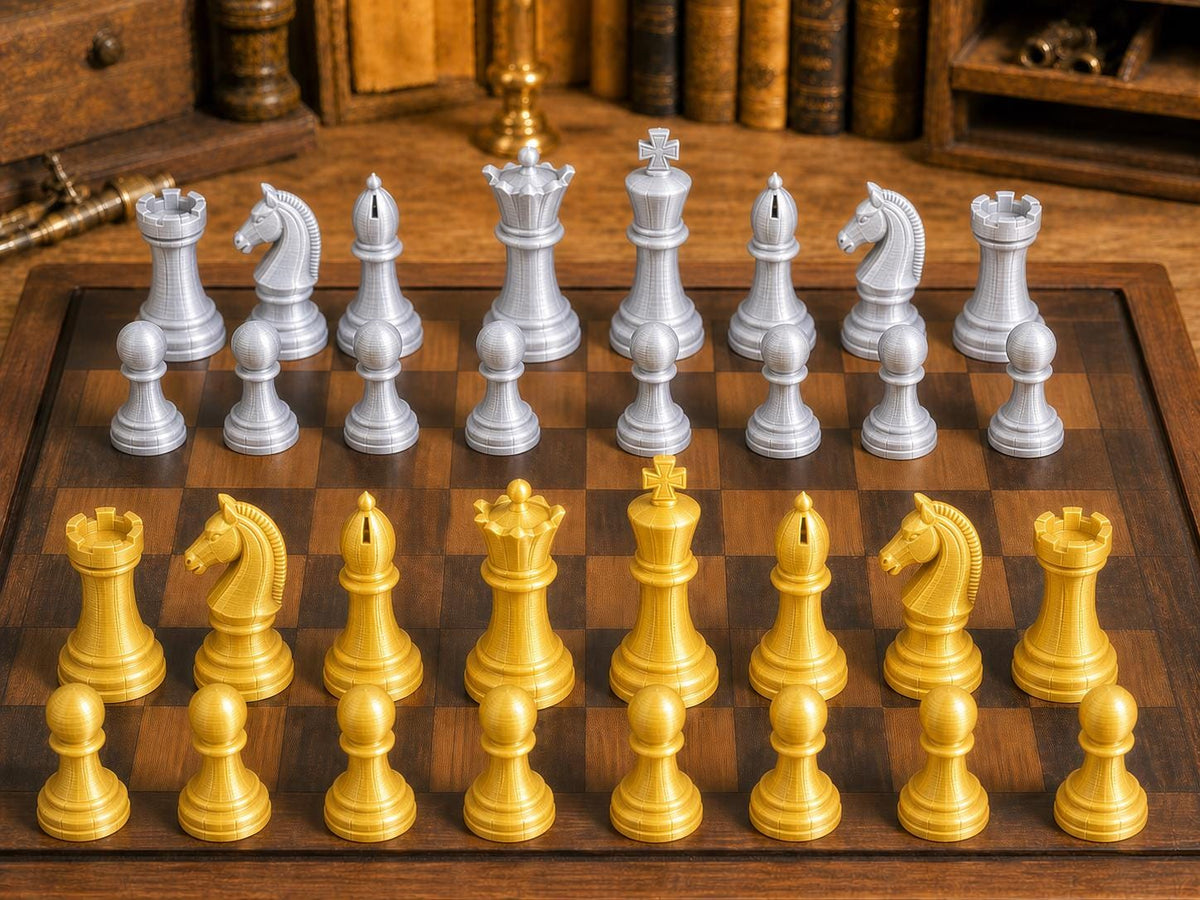 Moderner Klassiker – komplettes 32-teiliges Schachfigurenset | Klassisches Design | Made in Germany