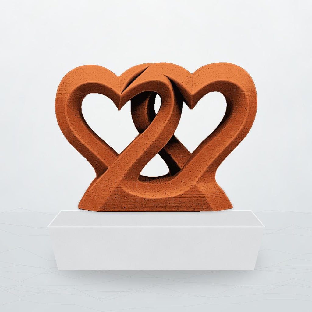 Verschlungene Herzen – freistehende Herz-Skulptur | Geschenk für Paare | Made in Germany FehnFactory