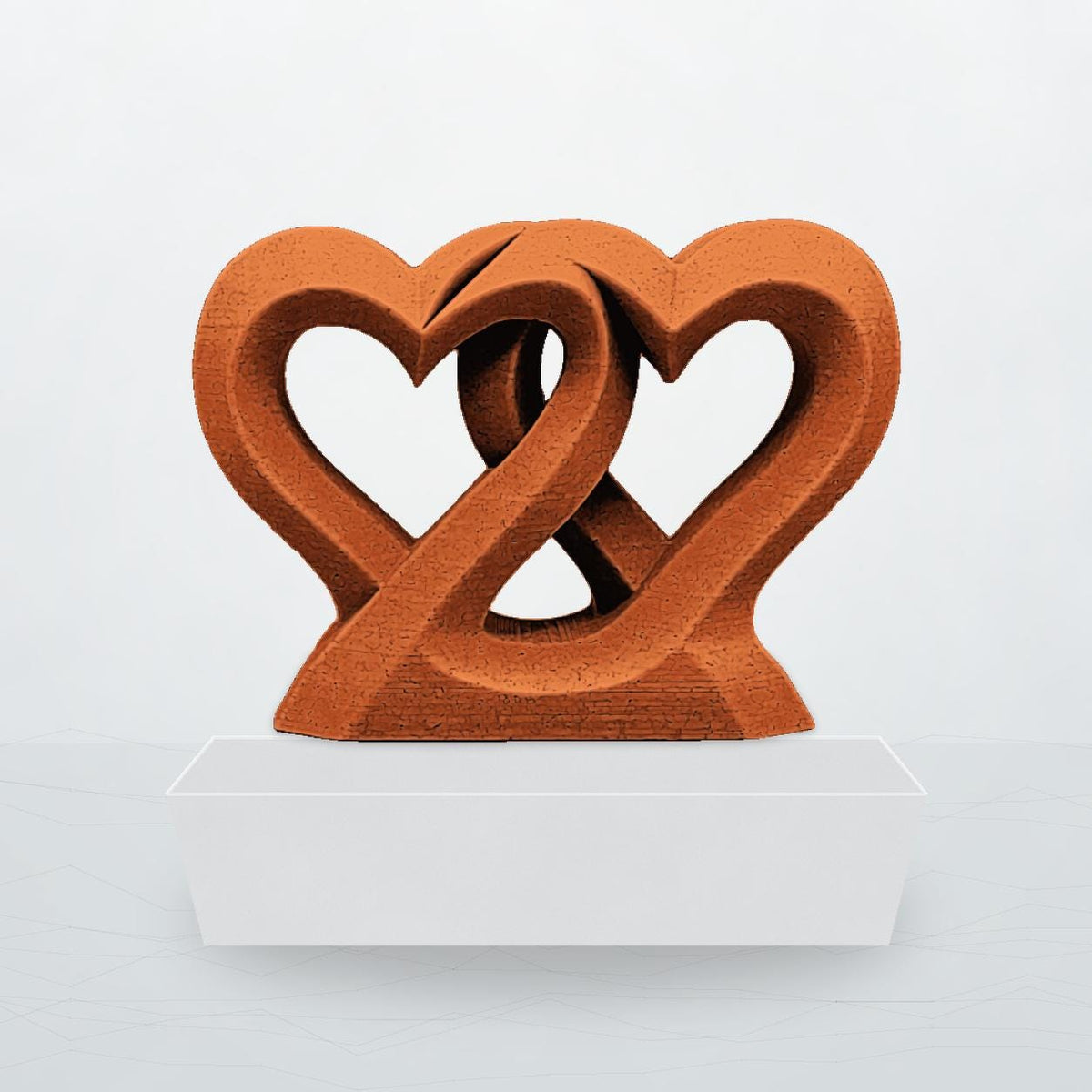 Verschlungene Herzen – freistehende Herz-Skulptur | Geschenk für Paare | Made in Germany FehnFactory