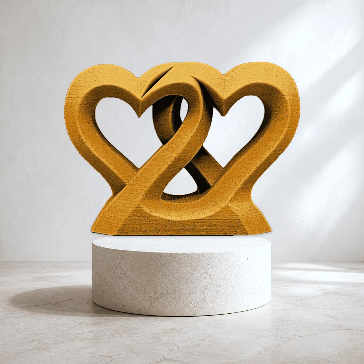 Verschlungene Herzen – freistehende Herz-Skulptur | Geschenk für Paare | Made in Germany FehnFactory