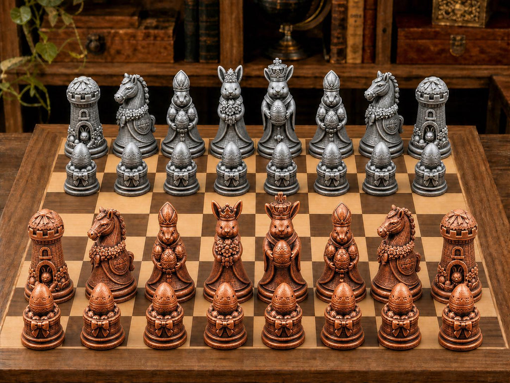Osterfiguren – komplettes 32-teiliges Schachfigurenset | Saisonales Design | Made in Germany