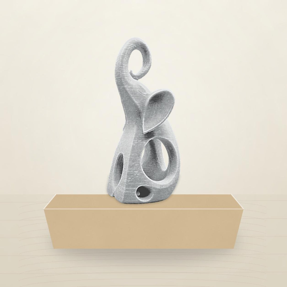 Elefant mit Spiralrüssel – abstrakte Skulptur | moderne Deko | Made in Germany FehnFactory