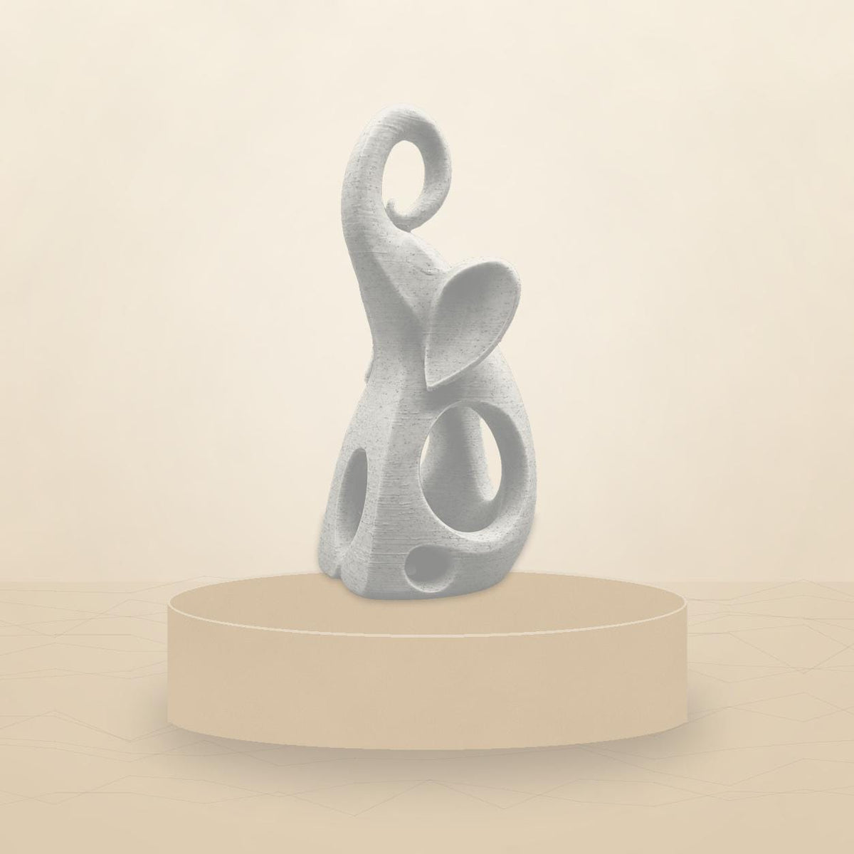 Elefant mit Spiralrüssel – abstrakte Skulptur | moderne Deko | Made in Germany FehnFactory