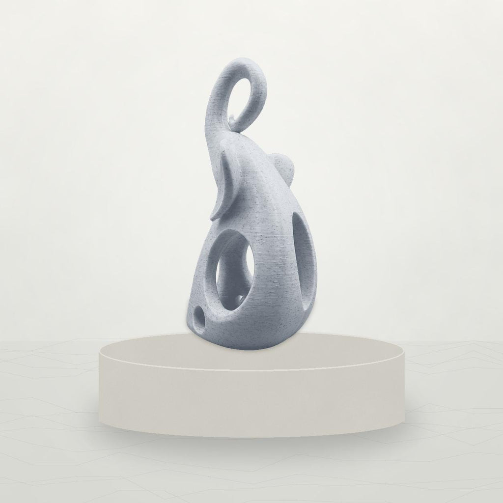 Elefant mit Spiralrüssel – abstrakte Skulptur | moderne Deko | Made in Germany FehnFactory