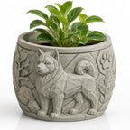 Akita Inu Pflanzgefäß & Organizer – Hunde Blumentopf Relief, Schreibtisch Deko, Geschenkidee FehnFactory