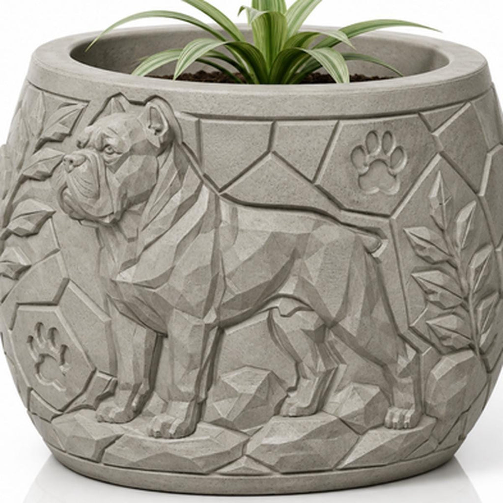 Cane Corso Pflanzgefäß & Organizer – Hunde Blumentopf Relief, Schreibtisch Deko, Geschenkidee FehnFactory
