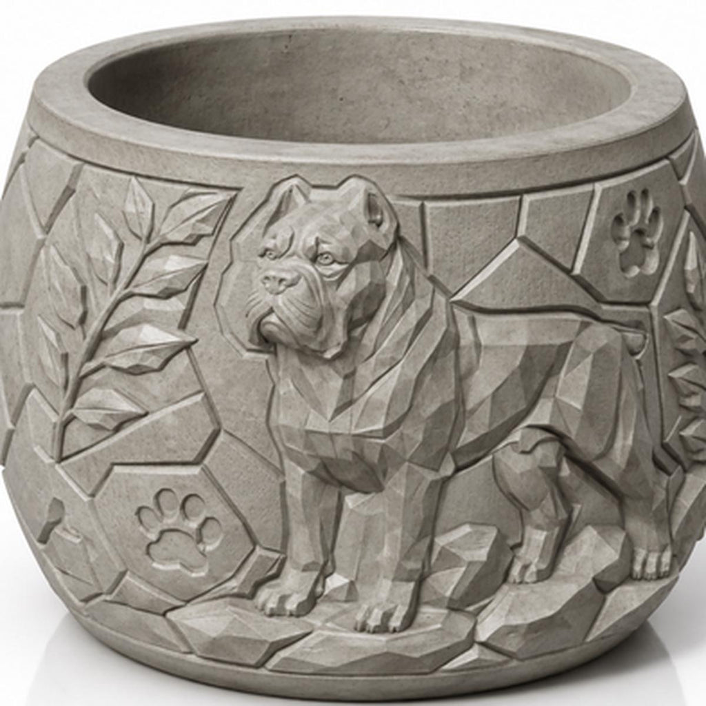 Cane Corso Pflanzgefäß & Organizer – Hunde Blumentopf Relief, Schreibtisch Deko, Geschenkidee FehnFactory