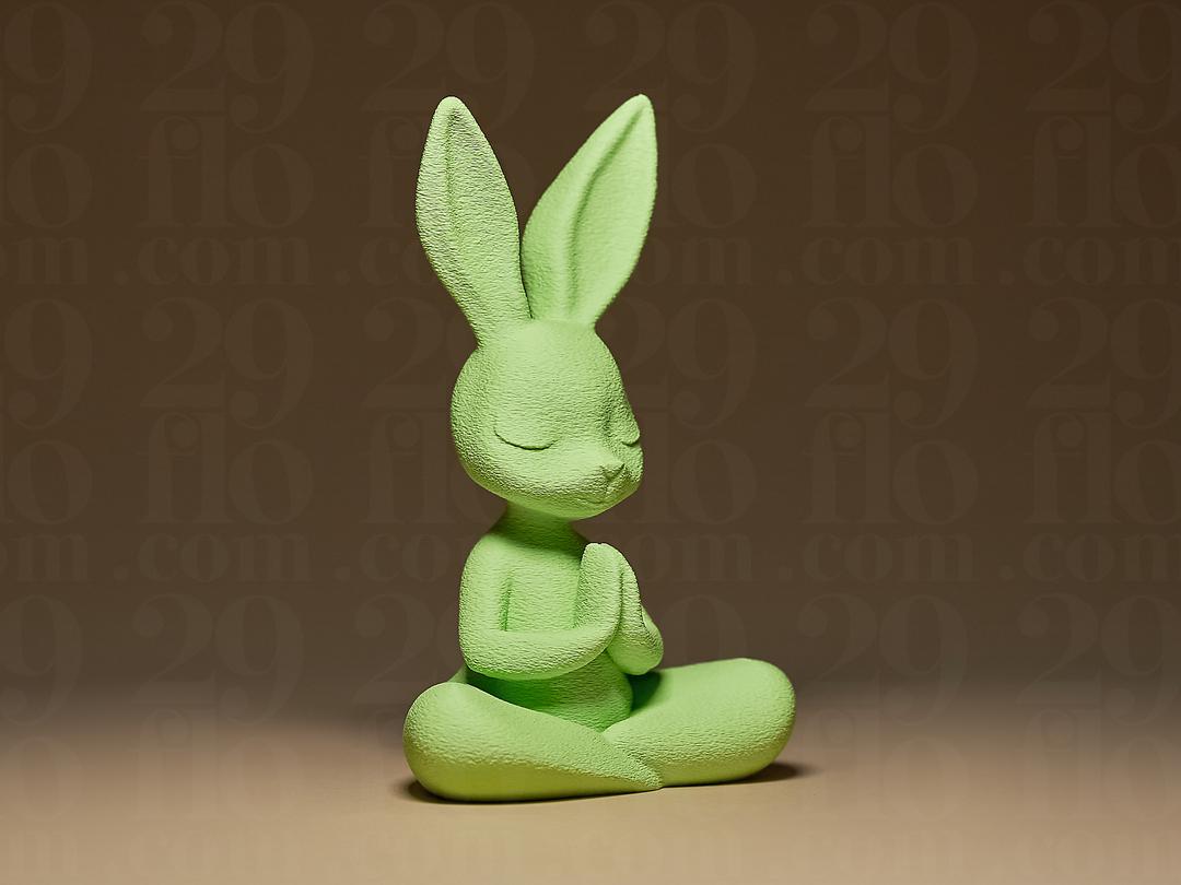 Meditierender Hase – ruhige Yoga-Hasenfigur | moderne Tierdeko | Made in Germany FehnFactory