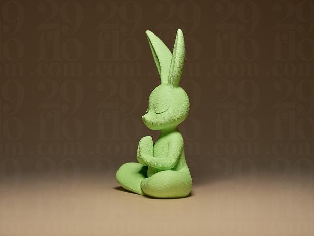 Meditierender Hase – ruhige Yoga-Hasenfigur | moderne Tierdeko | Made in Germany FehnFactory
