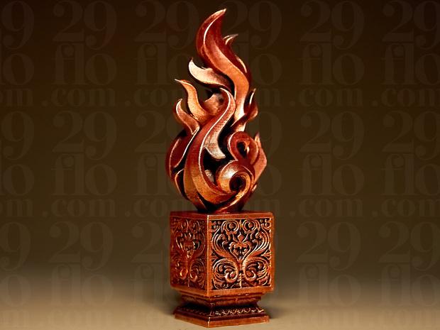 Element Feuer – abstrakte Element-Skulptur | dynamische Flammenform | Made in Germany FehnFactory