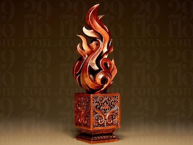 Element Feuer – abstrakte Element-Skulptur | dynamische Flammenform | Made in Germany FehnFactory