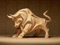 Fließender Stier – abstrakte Stier-Skulptur | kraftvolle Tierfigur | Made in Germany FehnFactory