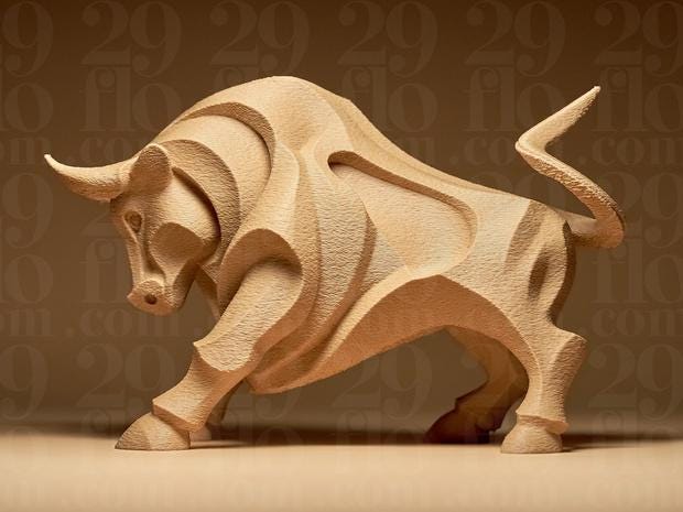 Fließender Stier – abstrakte Stier-Skulptur | kraftvolle Tierfigur | Made in Germany FehnFactory