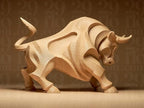 Fließender Stier – abstrakte Stier-Skulptur | kraftvolle Tierfigur | Made in Germany FehnFactory