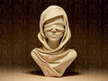 Frau mit Augenbinde – moderne Büsten-Skulptur | abstrakte Frauenfigur | Made in Germany FehnFactory