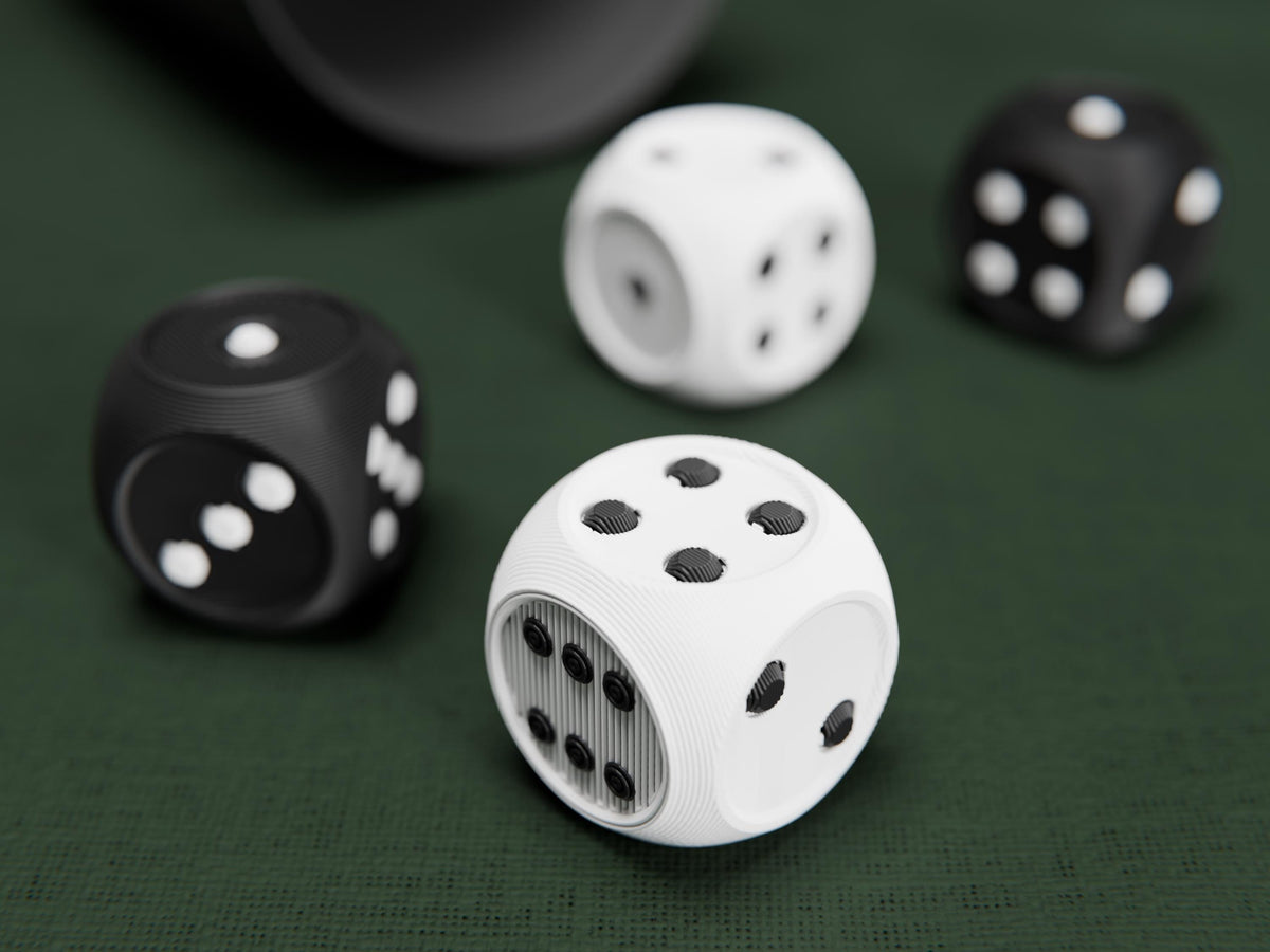 6er-Set Würfel – abgerundete Spielwürfel mit 3D-Punkten, moderne Brettspiel-Würfel FehnFactory