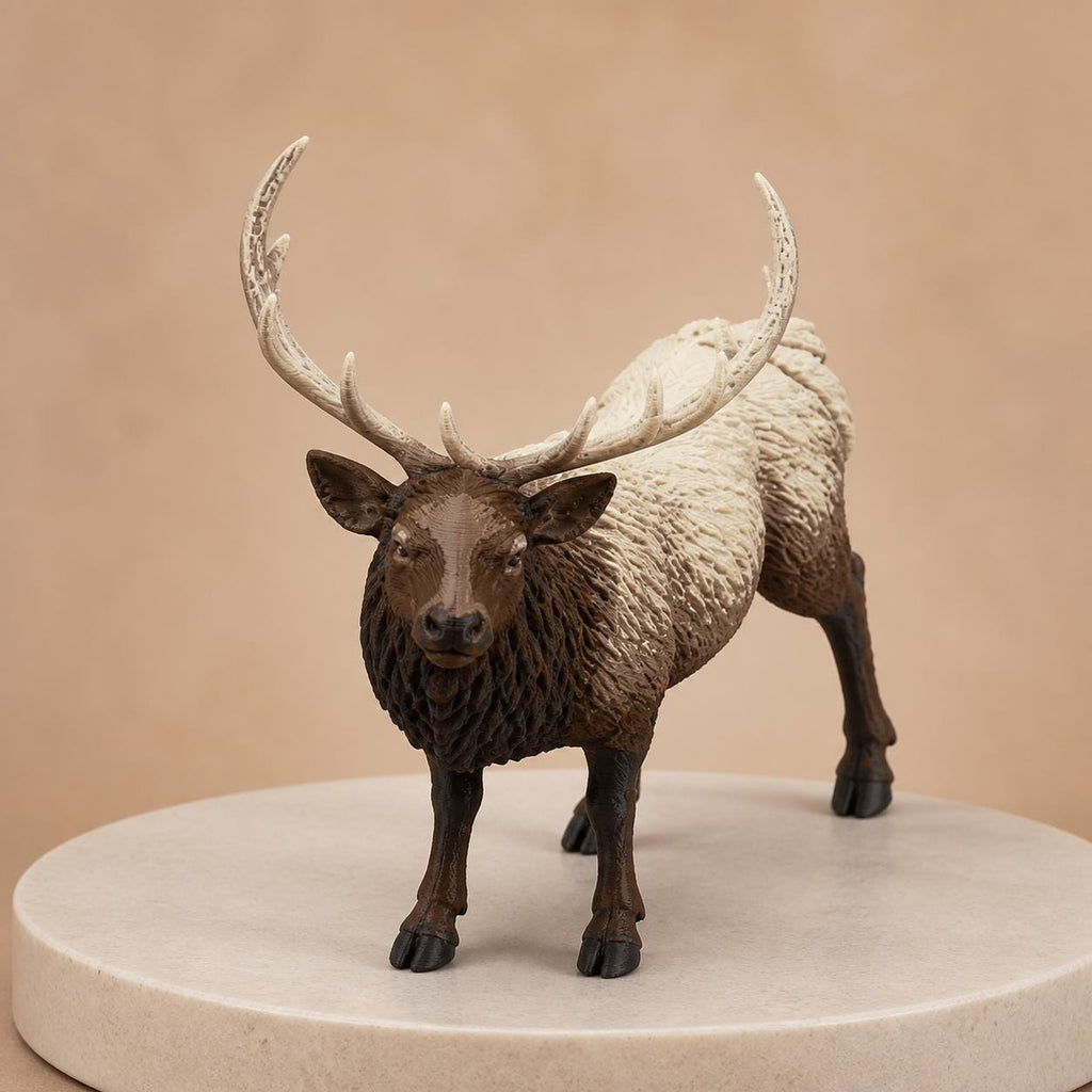 Frostback – Wapiti-Bulle-Skulptur | Winterliche Wildtier-Deko | Made in Germany FehnFactory