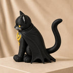 Lunas Wächterkatze – mystische Katzen-Skulptur mit Mond | Gothic-Deko | Made in Germany FehnFactory