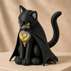 Lunas Wächterkatze – mystische Katzen-Skulptur mit Mond | Gothic-Deko | Made in Germany FehnFactory