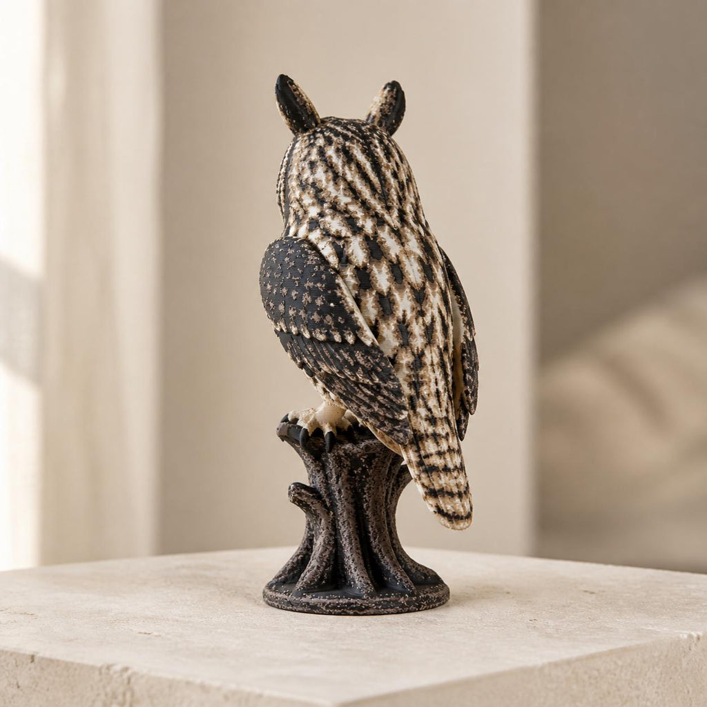 Twilight Sentinel – Waldohreule auf Baumstumpf | Made in Germany FehnFactory