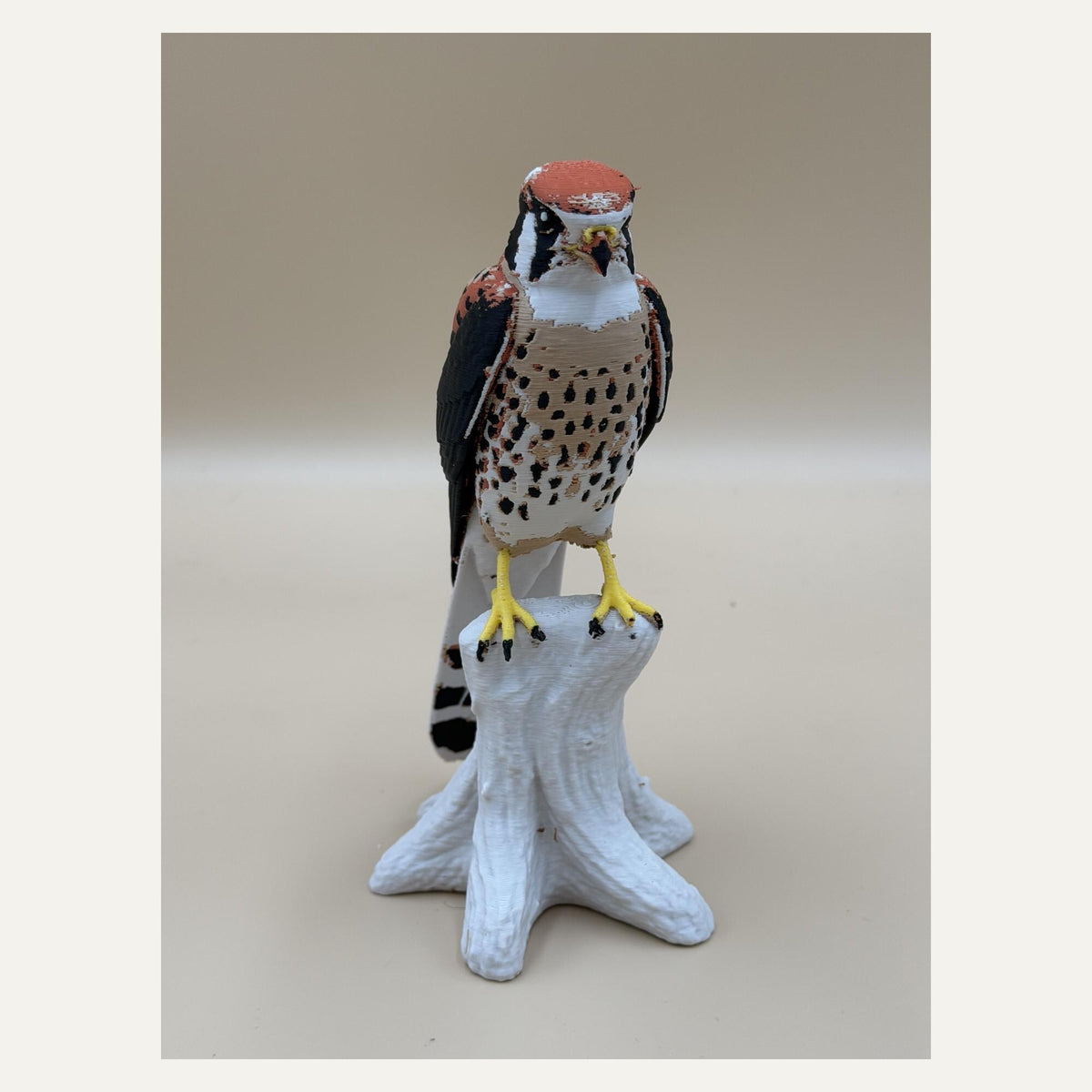 Skyfire Turmfalke – mehrfarbige Falken-Skulptur auf Ast | Raubvogel-Deko | Made in Germany FehnFactory