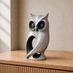 Moderne Eule – abstrakte Skulptur mit offener Silhouette | handbemalt | Made in Germany FehnFactory