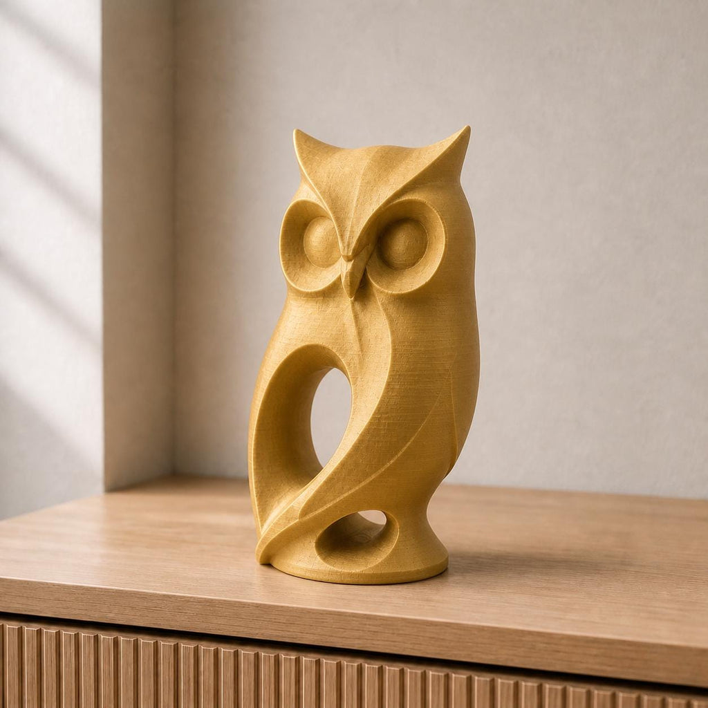 Moderne Eule – abstrakte Skulptur mit offener Silhouette | handbemalt | Made in Germany FehnFactory
