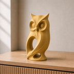 Moderne Eule – abstrakte Skulptur mit offener Silhouette | handbemalt | Made in Germany FehnFactory