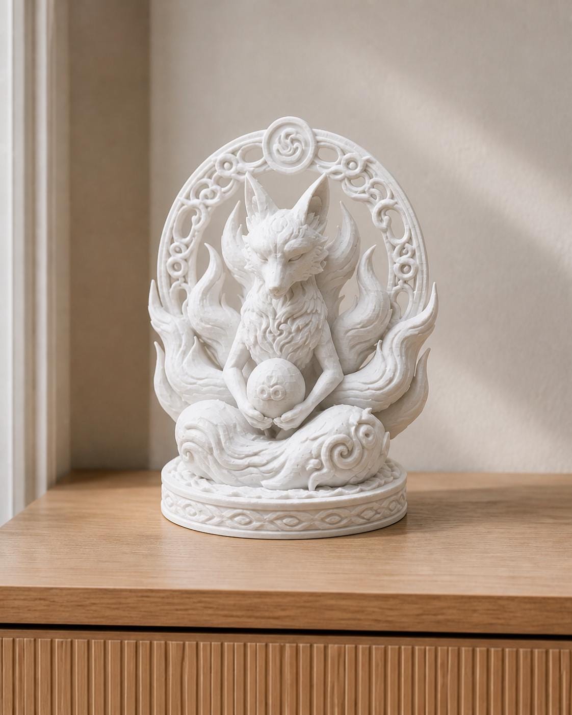 Kitsune Geist – Fuchsgeist-Skulptur | handbemalt | Made in Germany FehnFactory