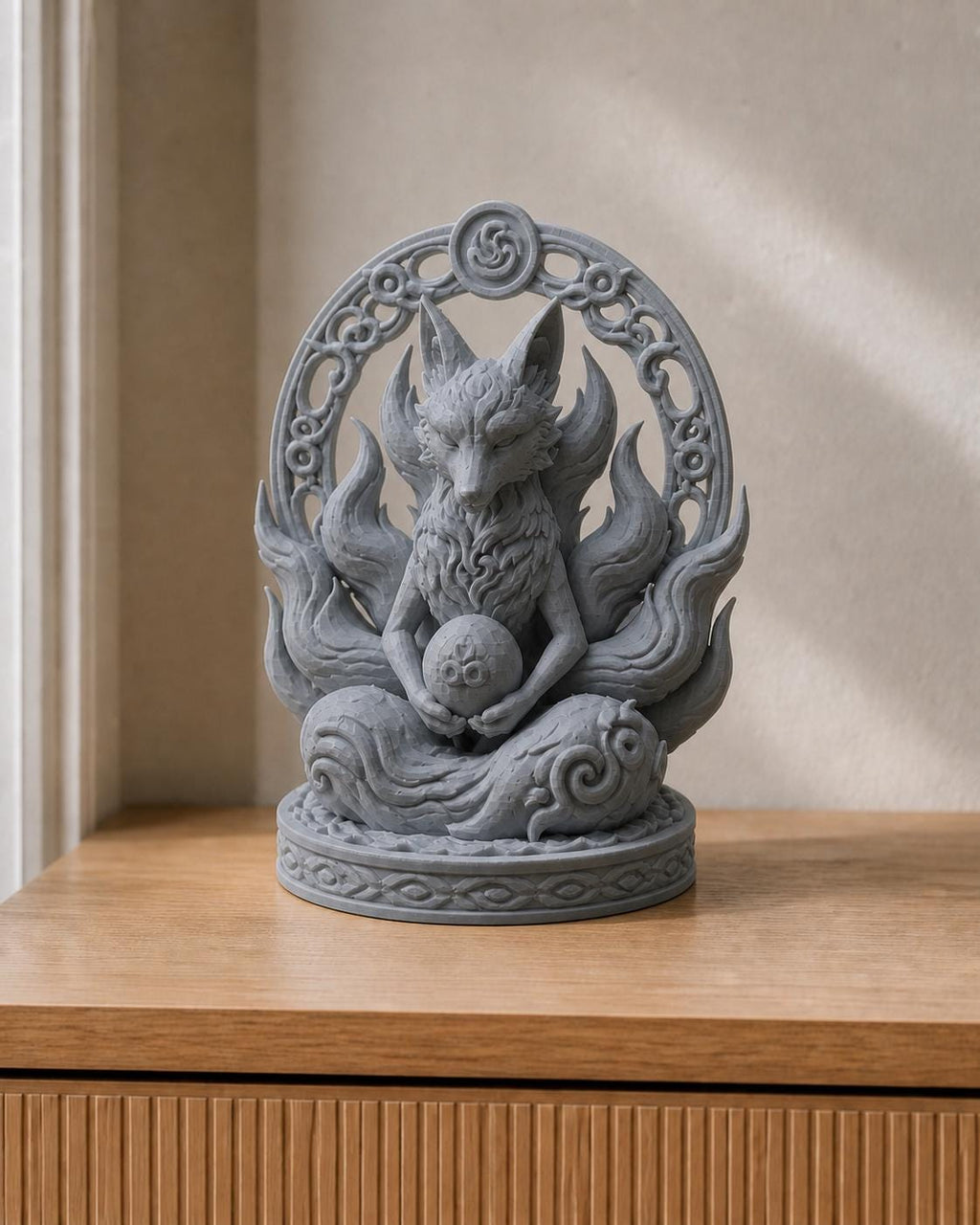 Kitsune Geist – Fuchsgeist-Skulptur | handbemalt | Made in Germany FehnFactory