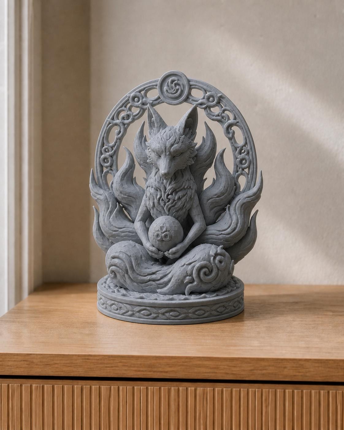 Kitsune Geist – Fuchsgeist-Skulptur | handbemalt | Made in Germany FehnFactory
