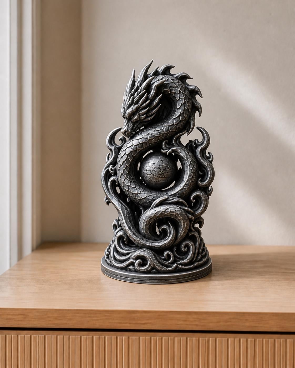 Ewiger Energiedrache – Drachen-Skulptur | handbemalt | Made in Germany FehnFactory