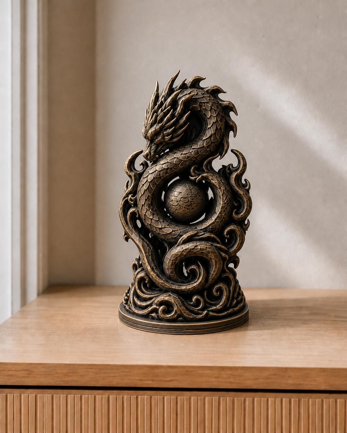 Ewiger Energiedrache – Drachen-Skulptur | handbemalt | Made in Germany FehnFactory