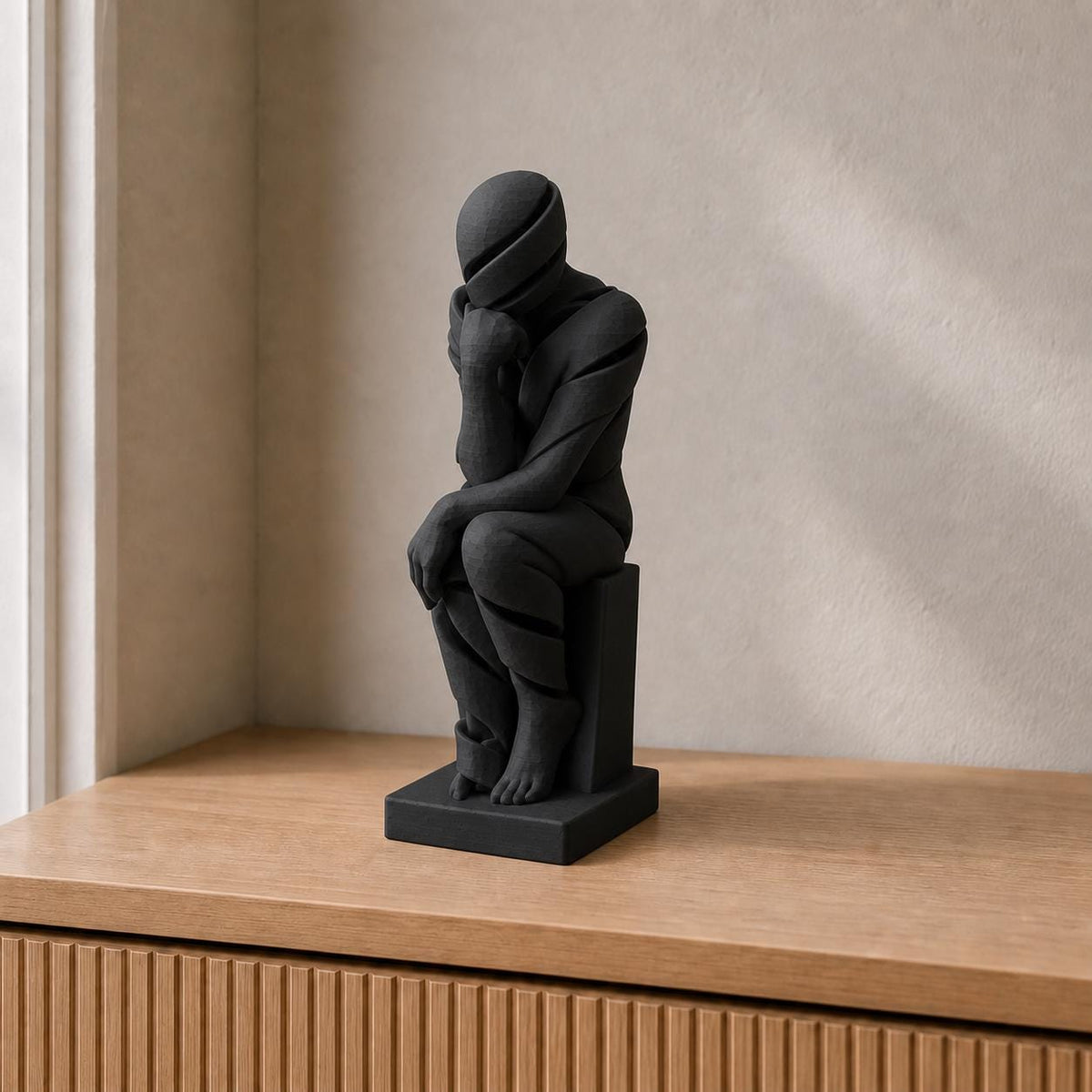 Unendlicher Gedanke – abstrakte Denker-Skulptur | handbemalt | Made in Germany FehnFactory