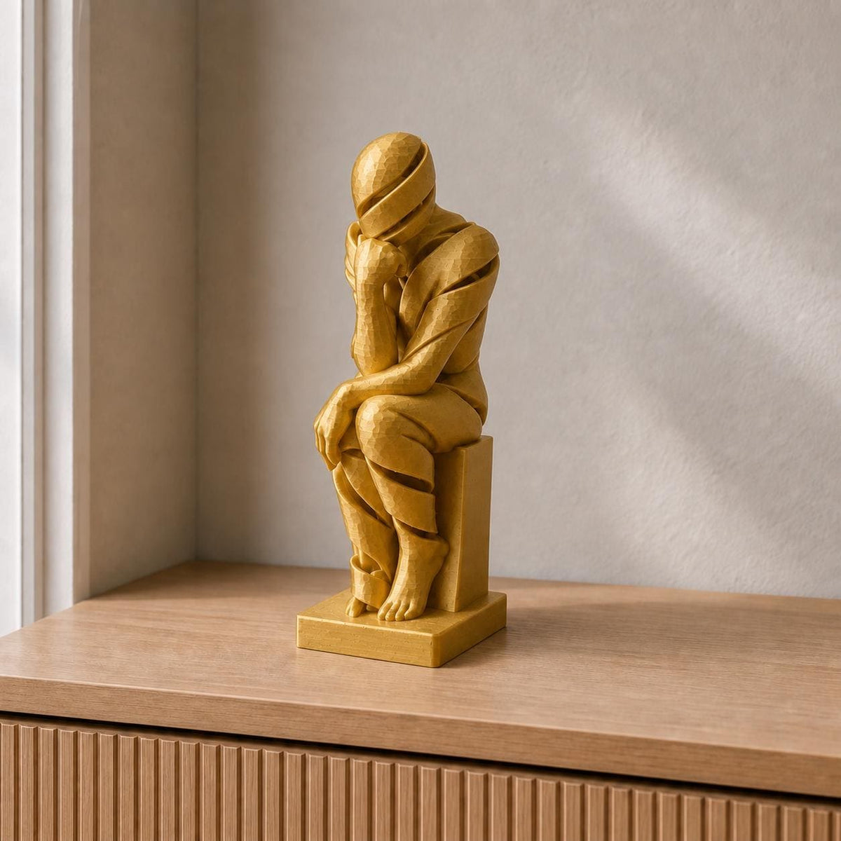 Unendlicher Gedanke – abstrakte Denker-Skulptur | handbemalt | Made in Germany FehnFactory
