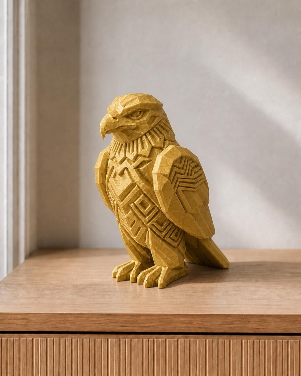 Geometric Sentinel – kantige Adlerfigur | handbemalt | Made in Germany FehnFactory