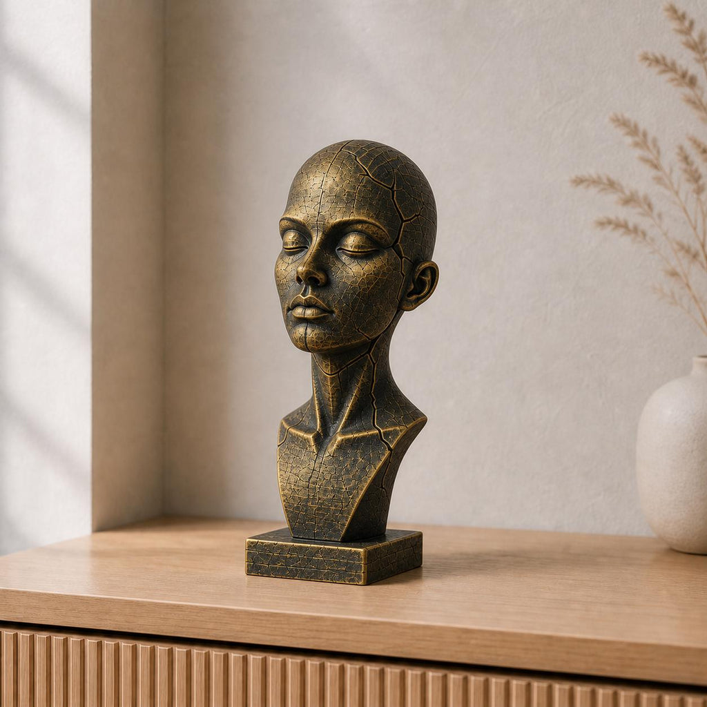 Minimalistische gebrochene Büste – moderne Frauenfigur | handbemalt | Made in Germany FehnFactory