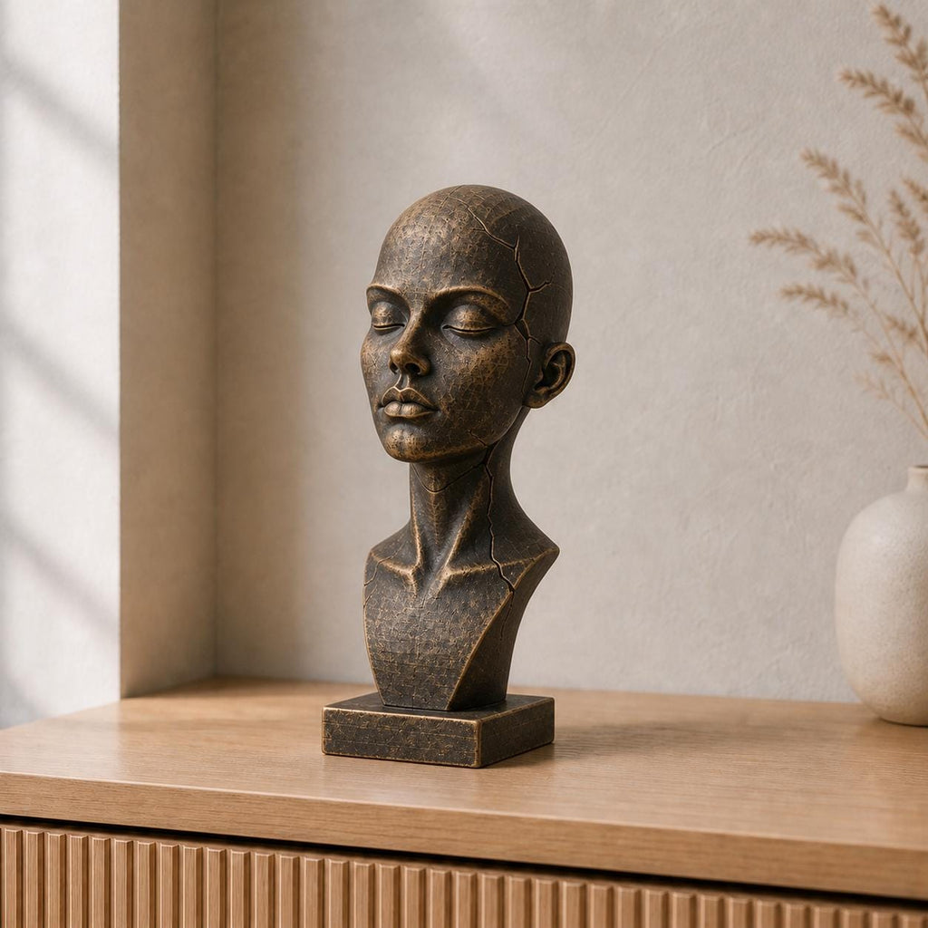 Minimalistische gebrochene Büste – moderne Frauenfigur | handbemalt | Made in Germany FehnFactory