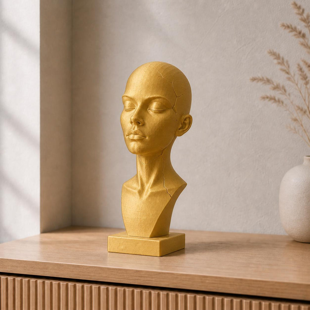 Minimalistische gebrochene Büste – moderne Frauenfigur | handbemalt | Made in Germany FehnFactory