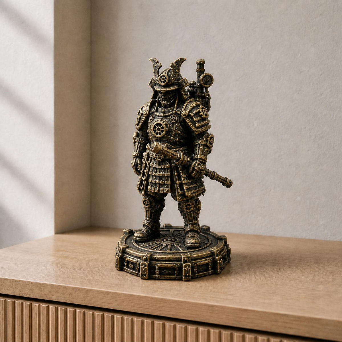 Steampunk-Samurai – mechanische Kriegerfigur | handbemalt | Made in Germany FehnFactory