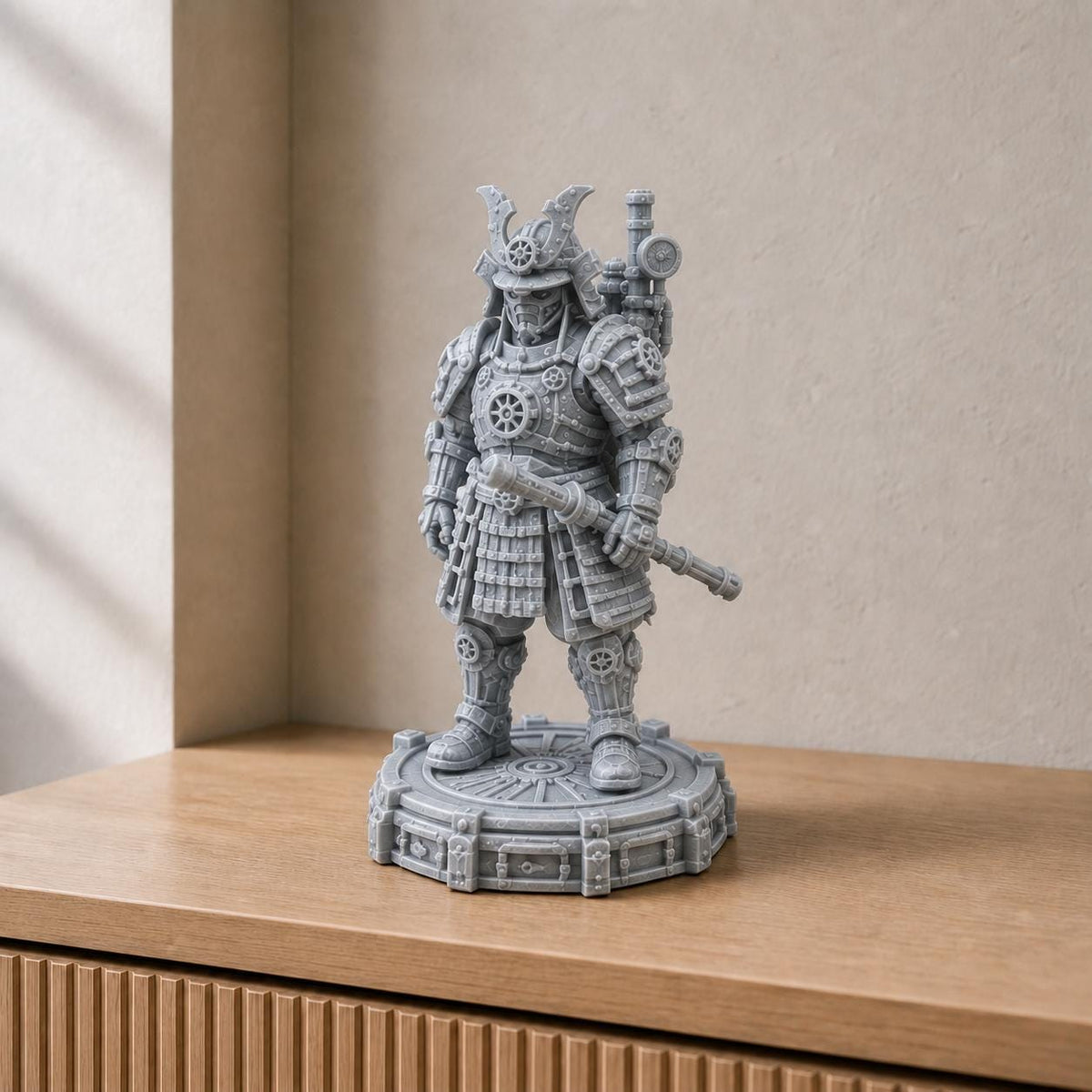 Steampunk-Samurai – mechanische Kriegerfigur | handbemalt | Made in Germany FehnFactory