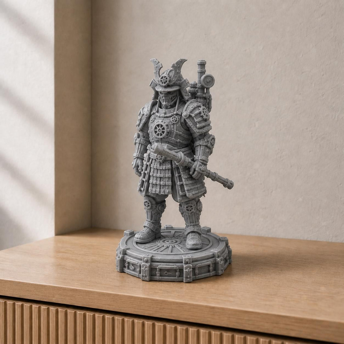 Steampunk-Samurai – mechanische Kriegerfigur | handbemalt | Made in Germany FehnFactory