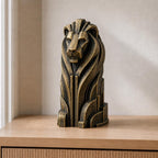 Modern-Deco-Löwe – geometrische Löwenskulptur | handbemalt | Made in Germany FehnFactory